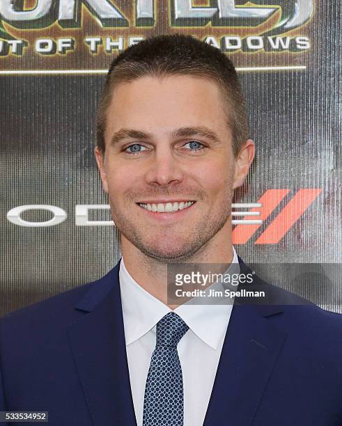 Actor Stephen Amell attends the "Teenage Mutant Ninja Turtles: Out Of The Shadows" world premiere at Madison Square Garden on May 22, 2016 in New...