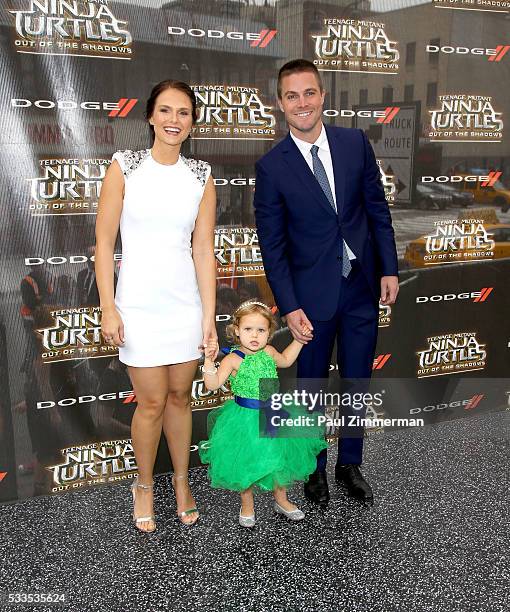 Cassandra Jean Amell, Mavi Alexandra Jean Amell and Stephen Amell attend the "Teenage Mutant Ninja Turtles: Out Of The Shadows" world premiere at...