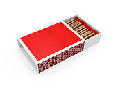 Red Matchbox isolated on white background