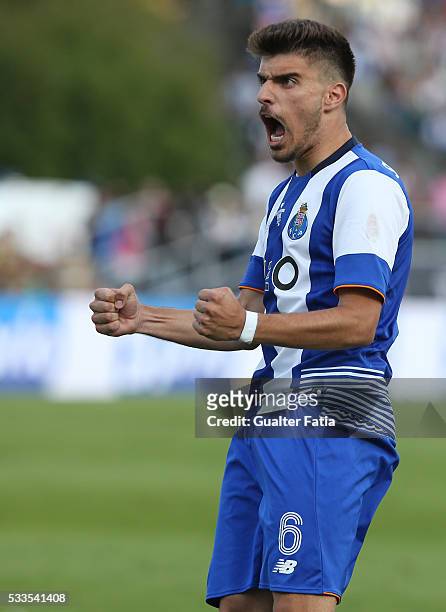 Porto's midfielder Ruben Neves celebrates after scoring a penalty in the penalty shootout during the Portuguese Cup Final match between FC Porto and...