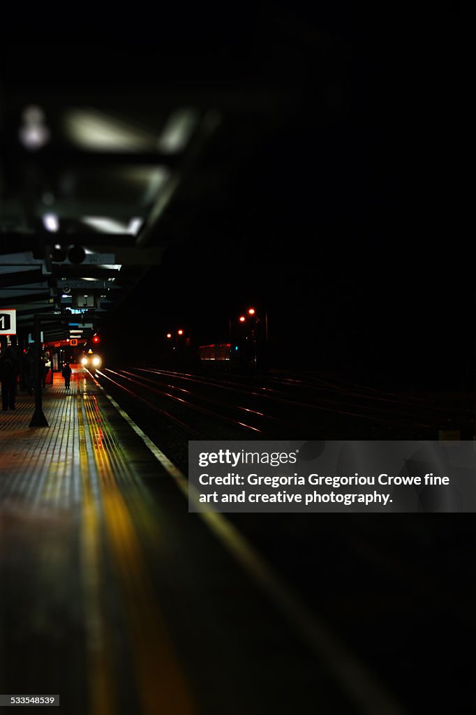 Train station at night