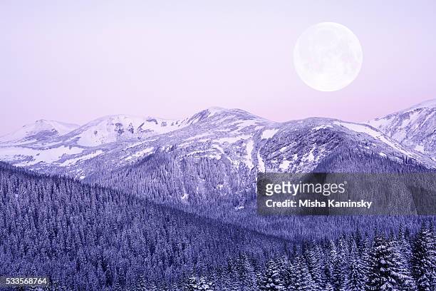 moonrise - winter solstice fotografías e imágenes de stock