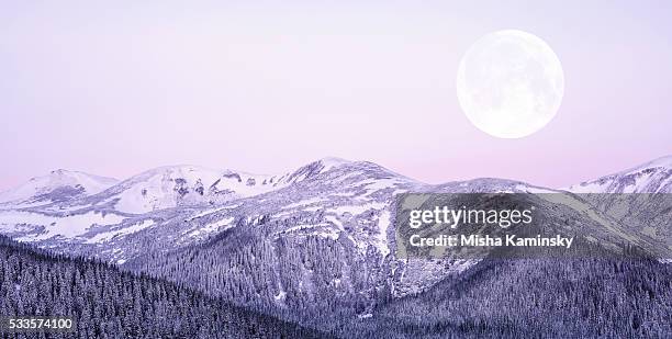 moonrise - winter solstice stock pictures, royalty-free photos & images