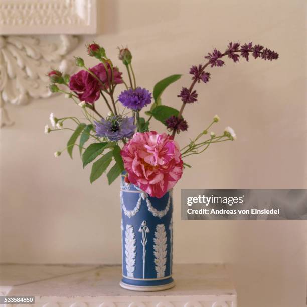 detail of wedgewood jasperware vase at osterley park & house, middlesex - antique stock pictures, royalty-free photos & images