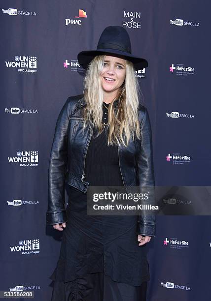 Clare Munn attends the UN Women USNC L.A. Media Summit in support of #HeForShe at YouTube Space LA at YouTube Space LA on May 21, 2016 in Los...