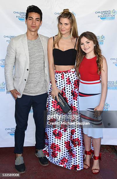 Actor Davi Santos, fashion blogger Rachel McCord, and actress Chiara Aurelia at Kids Fashions For NF Heroes For A Heart Cure on May 22, 2016 in Los...