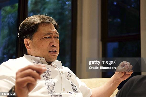 Cesar Purisima, Philippines secretary of finance, speaks during an interview in Manila, the Philippines, on Friday, May 20, 2016. Incoming Philippine...