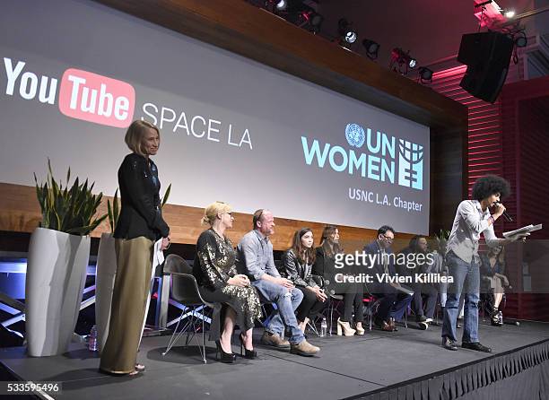 Greater Los Angeles Chapter of the USNC For UN WOMEN Founder, President and UN Women USNC L.A. Media Summit Executive Producer Cathy Hillman, actress...