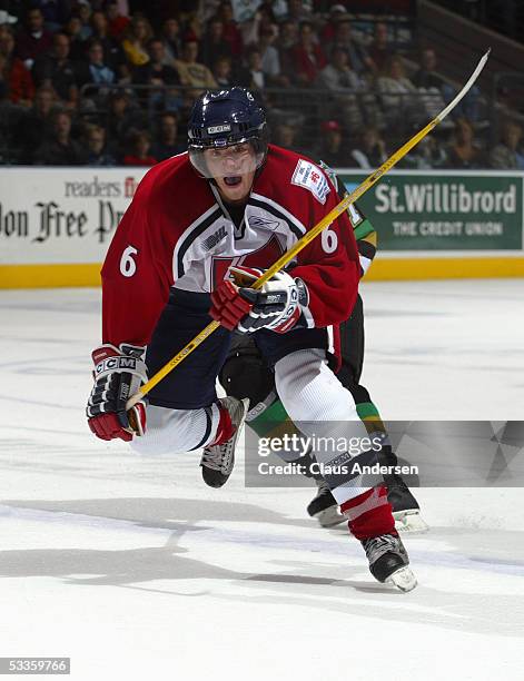 Mike Weber of the Windsor Spitfires skates during a Ontario Hockey League game against the London Knights at the John Labatt Centre on October 8,...