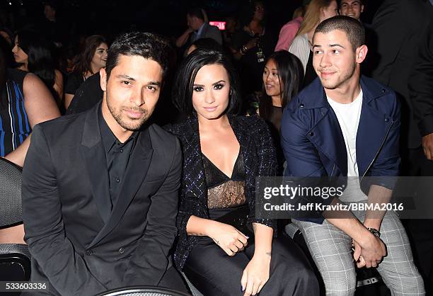 Actor Wilmer Valderrama, singers Demi Lovato and Nick Jonas attend the 2016 Billboard Music Awards at T-Mobile Arena on May 22, 2016 in Las Vegas,...