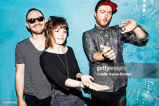 Chvrches is photographed for Spin Magazine on June 22, 2013 at the Firefly Music Festival in Dover, Delaware. PUBLISHED IMAGE.