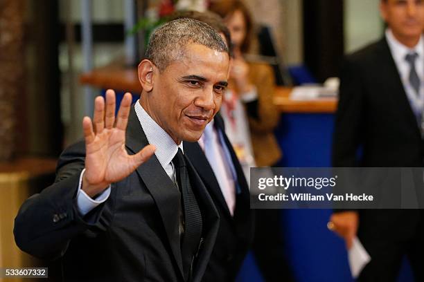 Summit: arrivals * Barack Obama 5/6/2014 pict. By Pool / Thierry Rogé © Photo News