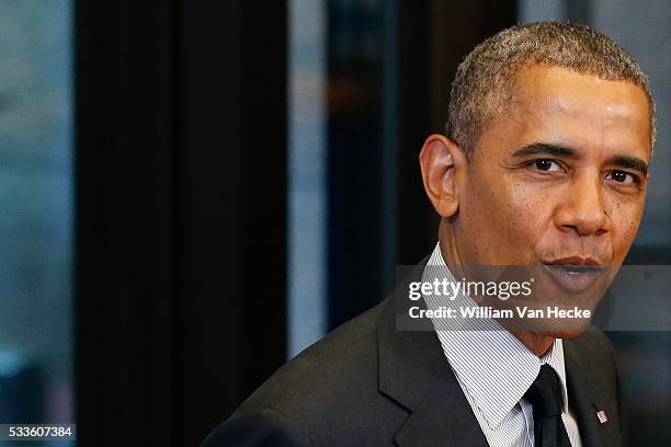 Summit: arrivals * Barack Obama 5/6/2014 pict. By Pool / Thierry Rogé © Photo News