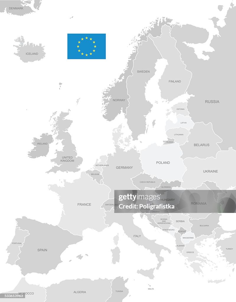 Detailed Vector Map of Europe