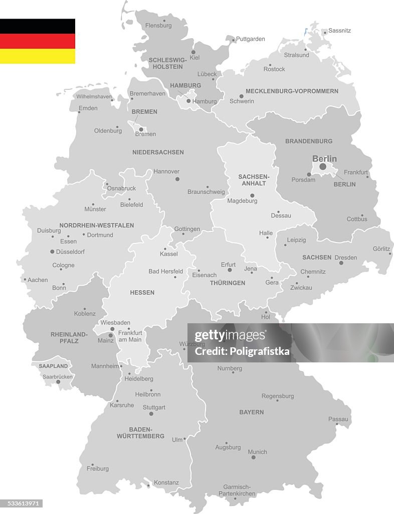 Detailed Vector Map of Germany