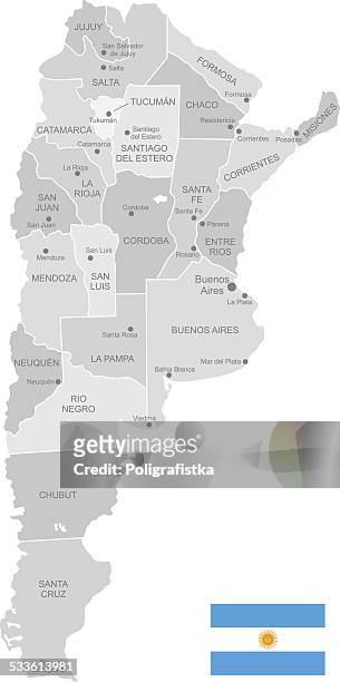 detailed vector map of argentina - santa fe province stock illustrations