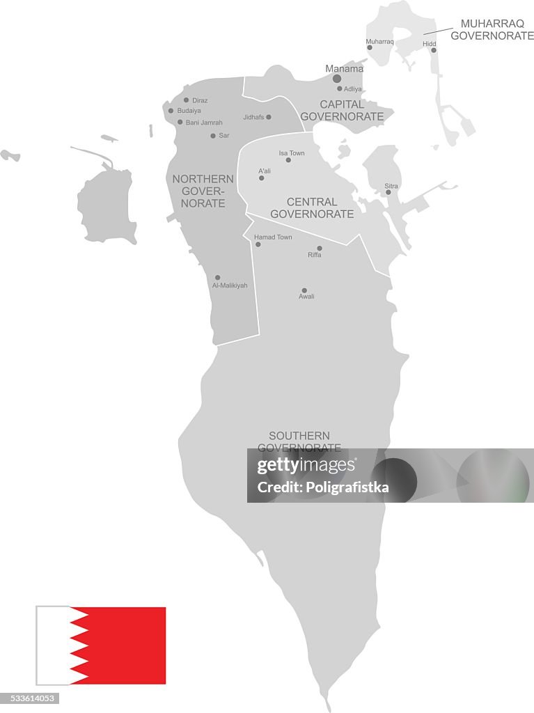 Bahrain Map Close Detailed Vector Map Of Bahrain High-Res Vector Graphic - Getty Images