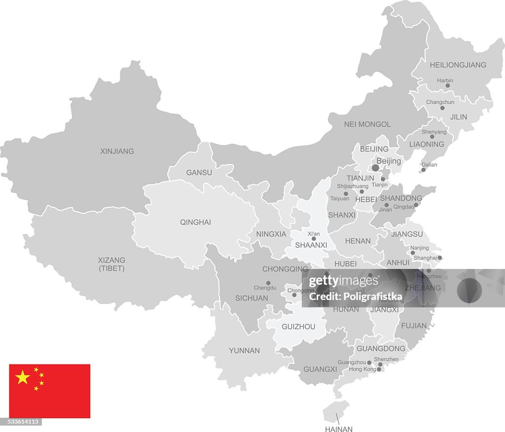 Chinese Map Vector Detailed Vector Map Of China High-Res Vector Graphic - Getty Images