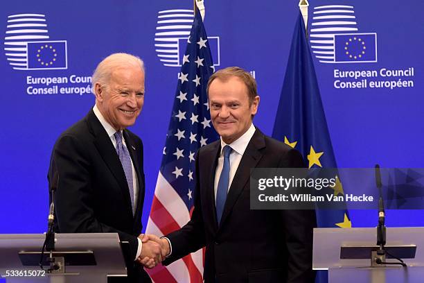 - Rencontre entre le président du Conseil européen Donald Tusk et le Vice-Président des États Unis Joe Biden - Ontmoeting tussen voorzitter van de...