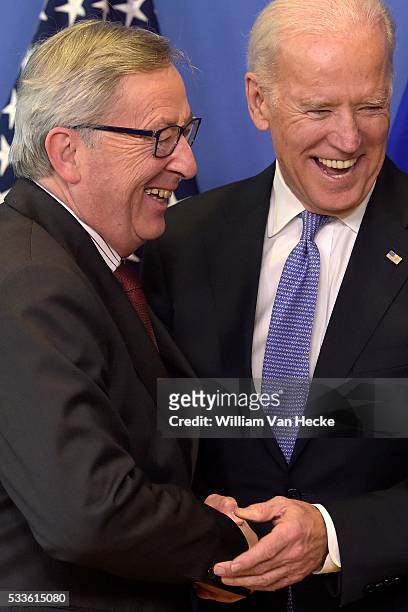 - Rencontre entre le président de la Commission Européenne Jean-Claude Juncker et le Vice-Président des États Unis Joe Biden - Ontmoeting tussen...