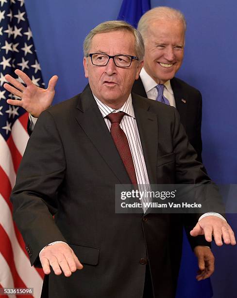 - Rencontre entre le président de la Commission Européenne Jean-Claude Juncker et le Vice-Président des États Unis Joe Biden - Ontmoeting tussen...