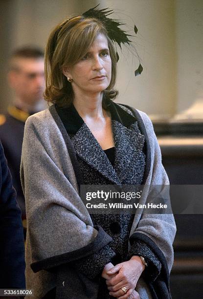 - Le Roi Philippe, la Reine Mathilde et les Membres de la Famille Royale assistent à la messe qui sera célébrée comme chaque année à la mémoire des...