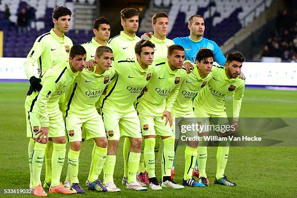 Team Barcelona pictured during the UEFA Youth League Eighth Finals match between RSC Anderlecht and FC Barcelona in Anderlecht, Belgium.