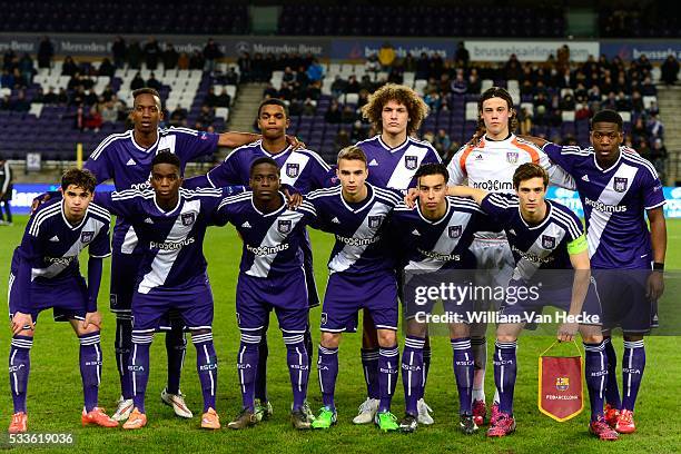 Team Anderlecht pictured during the UEFA Youth League Eighth Finals match between RSC Anderlecht and FC Barcelona in Anderlecht, Belgium.
