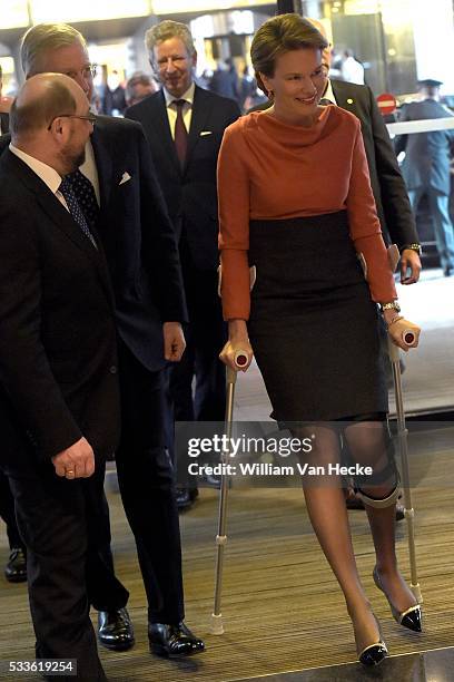 - Visite officielle du Roi Philippe et la Reine Mathilde aux institutions de l'Union Européenne à Bruxelles: Parlement Européen - Officieel bezoek...