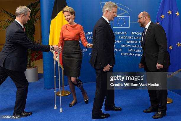 - Visite officielle du Roi Philippe et la Reine Mathilde aux institutions de l'Union Européenne à Bruxelles: Parlement Européen - Officieel bezoek...