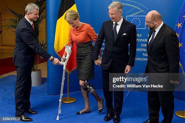 - Visite officielle du Roi Philippe et la Reine Mathilde aux institutions de l'Union Européenne à Bruxelles: Parlement Européen - Officieel bezoek...