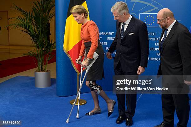 - Visite officielle du Roi Philippe et la Reine Mathilde aux institutions de l'Union Européenne à Bruxelles: Parlement Européen - Officieel bezoek...