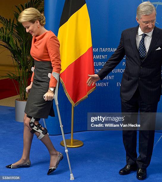 - Visite officielle du Roi Philippe et la Reine Mathilde aux institutions de l'Union Européenne à Bruxelles: Parlement Européen - Officieel bezoek...