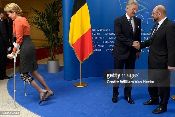 - Visite officielle du Roi Philippe et la Reine Mathilde aux institutions de l'Union Européenne à Bruxelles: Parlement Européen - Officieel bezoek...