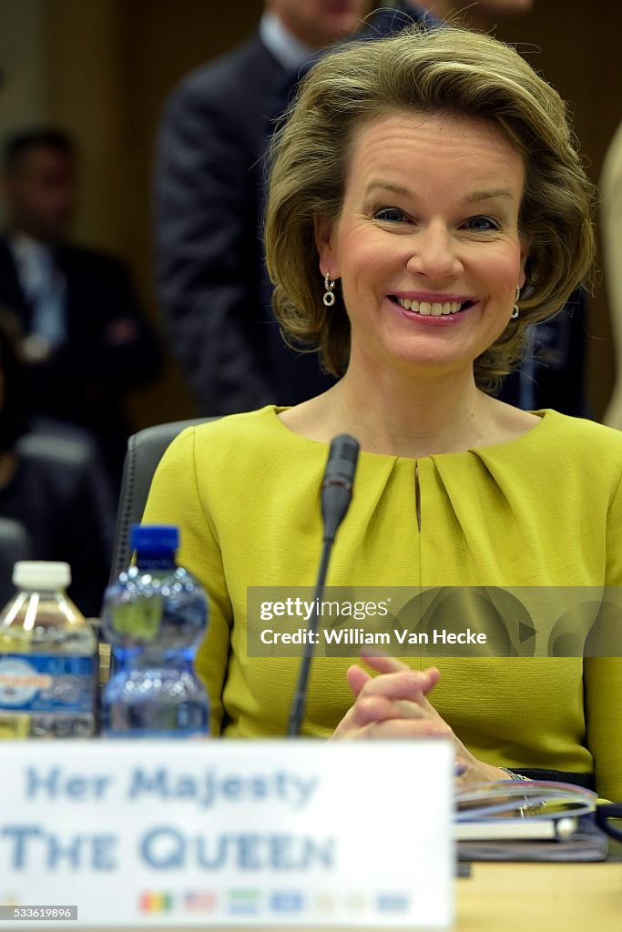 Queen Mathilde attends a european conference on Ebola