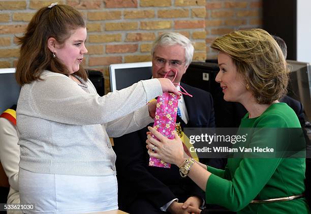 - La Reine Mathilde visite le projet Bednet au Collège Sint-Aloysius à Menen. L'asbl Bednet garantit le droit à l'enseignement aux enfants atteints...