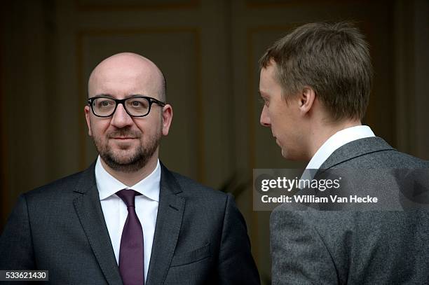 - Le Premier Ministre Charles Michel rencontre son homologue français Manuel Valls - Eerste minister Charles Michel ontmoet Franse premier Manuel...