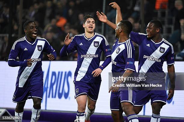 Frank of Rsc Anderlecht - BOURARD Samy of Rsc Anderlecht - LEYA ISEKA Aaron of Rsc Anderlecht - KAWAYA Andy of Rsc Anderlecht in action during the...