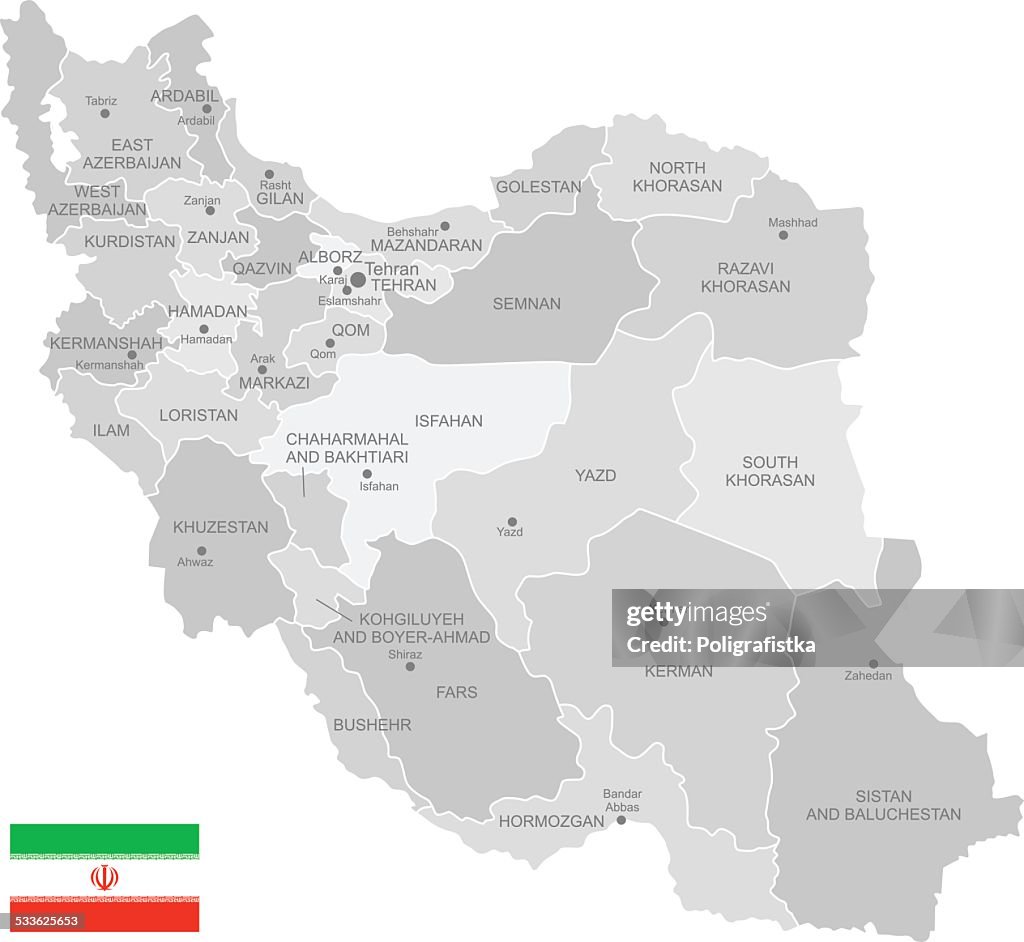 Detailed Vector Map Of Iran High-Res Vector Graphic - Getty Images