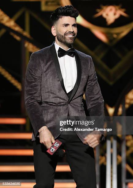 Jomari Goyso is seen on stage during the "Nuestra Belleza Latina" Grand Finale at Univision Studios on May 22, 2016 in Miami, Florida.