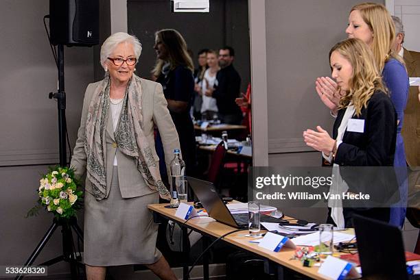 - La Reine Paola assiste au Forum "Ecole de l'Espoir" à la présentation des lauréats du programme 2014. Ce programme, organisé depuis 1999 par la...