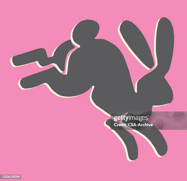 springenden bunny - felsmalerei stock-grafiken, -clipart, -cartoons und -symbole
