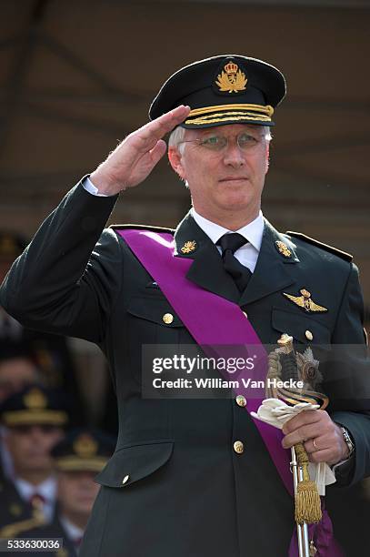 - Le Roi Philipe assiste à la cérémonie de commémoration du 70ème anniversaire de la fin de la Deuxième Guerre Mondiale à la Colonne du Congrès à...