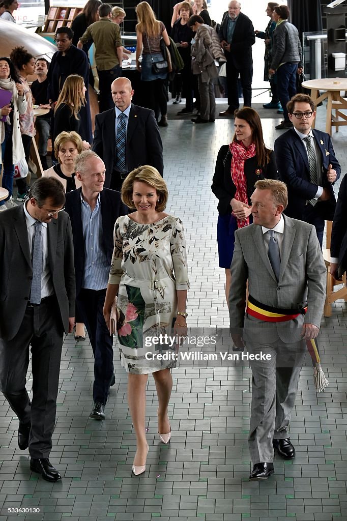 Visit of Queen Mathilde to the exhibition 'Work/Travail/Arbeid'