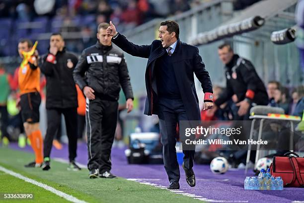 Hasi Besnik head coach of Rsc Anderlecht pictured during the Jupiler Pro League match between RSC Anderlecht and KV Kortrijk in the Constant Vanden...