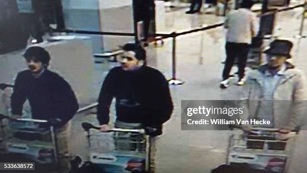 - Attentat à l'aéroport Brussels Airport de Zaventem : les 3 suspects - Aanslag in Brussels Airport: de 3 verdachten 22/3/2016 pict. By Federal...