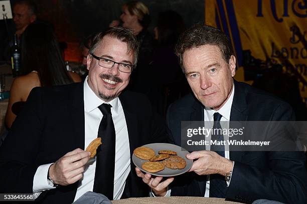 Writer/executive producer Vince Gilligan and actor Bryan Cranston attend Backstage at the Geffen at Geffen Playhouse on May 22, 2016 in Los Angeles,...