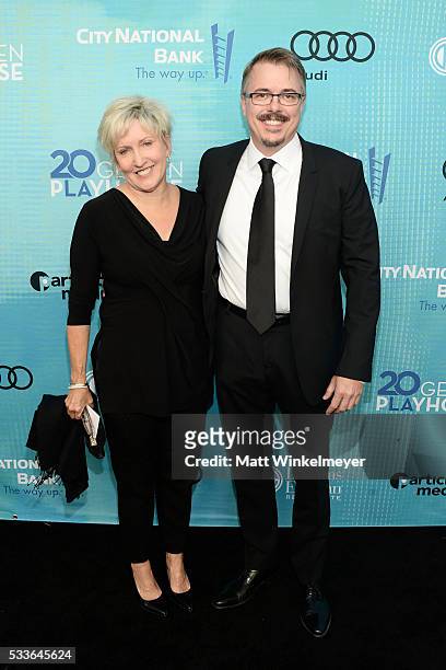 Holly Rice and writer/executive producer Vince Gilligan attend Backstage at the Geffen at Geffen Playhouse on May 22, 2016 in Los Angeles, California.