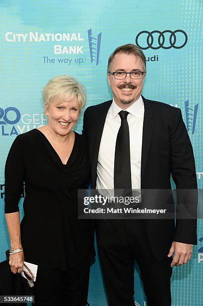 Holly Rice and writer/executive producer Vince Gilligan attend Backstage at the Geffen at Geffen Playhouse on May 22, 2016 in Los Angeles, California.