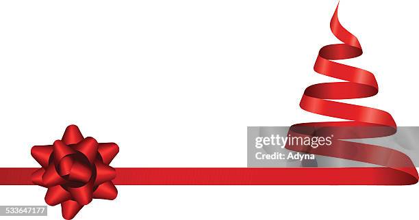 ribbon christmas tree - red christmas bows stock illustrations